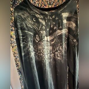 Harley-Davidson Black and Gray all American vintage long sleeve tshirt